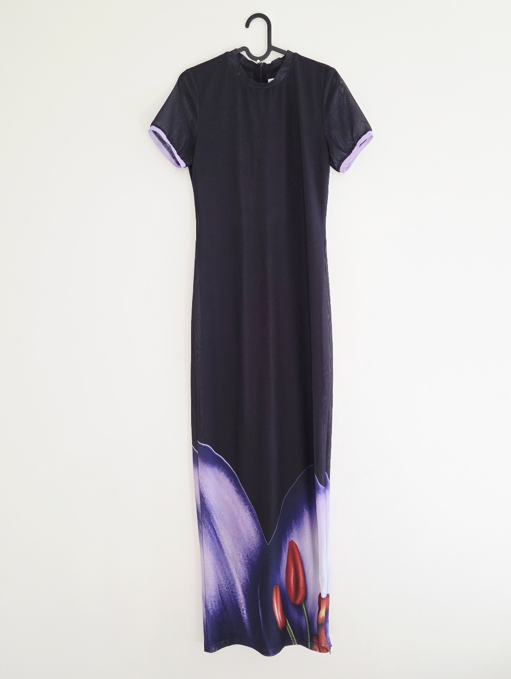 Bbxbrand Mesh Bodycon Sheath Maxi Floral T-shirt Dress Medium